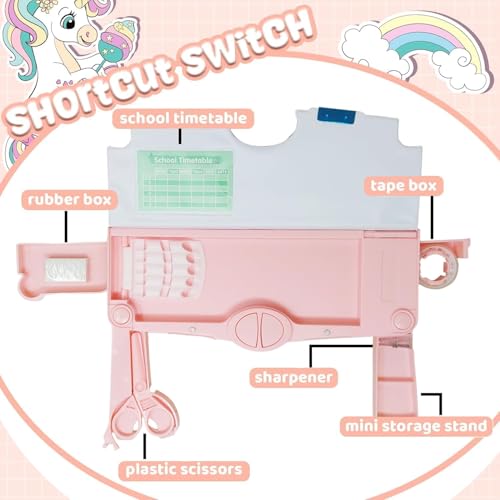 Image of DEOXY Plastic Multifunctional Pencil Box for Boys,Unicorn,Kids for Boys & Girls,Magnetic Box for,Pop Up(KBX-7068B)