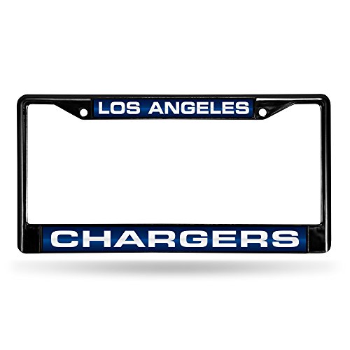 NFL Los Angeles Chargers Laser Cut Inlaid Standard Chrome License Plate Frame
