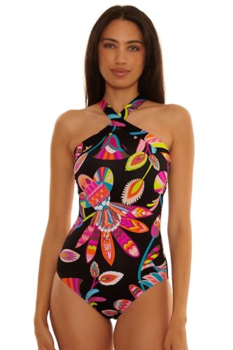 Trina Turk - Women's High Neck One Piece Swimsuit, Adjustable, Bathing Suits for Women, Luminary, 10