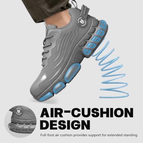 Image of Hogent Steel Toe Shoes for Men Women, Ultra Lightweight Premium Comfortable Work Sneakers, Puncture Proof Air Cushioned All‑Day Wear Safety Toe Shoes for Industrial Construction Warehouse Factory Work