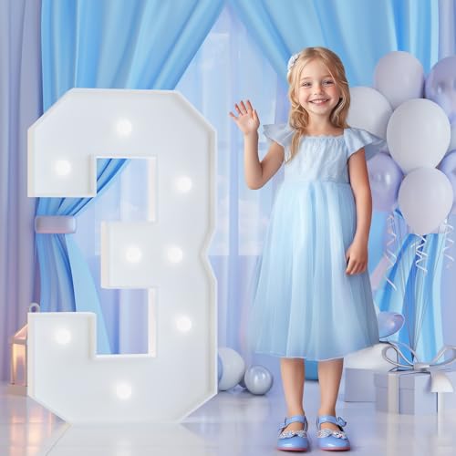 Tongjoy Marquee Numbers 3 Feet Tall Large Light up Numbers 3 for Decor