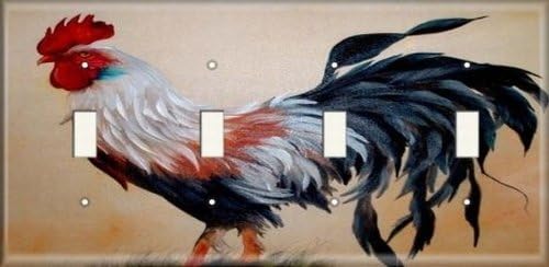 Four Switch Plate - Rooster Profile