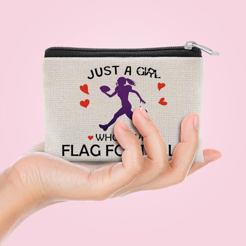 Football Lovers Players Gifts for Flag Football Lovers Coin Purse Footballs Team Christmas Birthday Presents Footballs Themed Gift for Teen Accessories for Players Teams Stuff Zipper Change Pouch