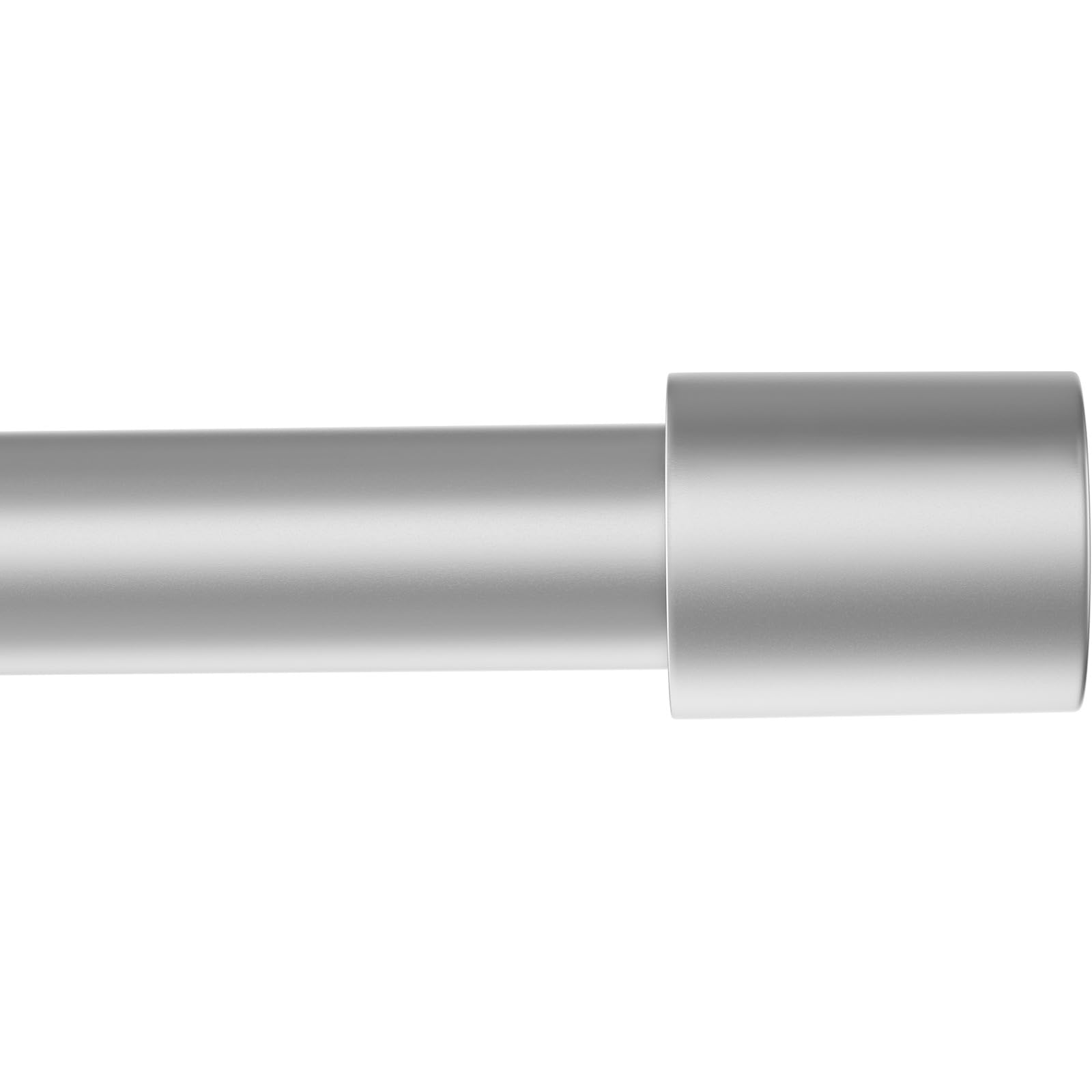 Curtain Rods for Windows 32 to 144 Inches, 1 Inch Diameter Adjustable Silver Curtain Rod, Heavy Duty Modern curtain rod with Simple Finials, 32"-150"