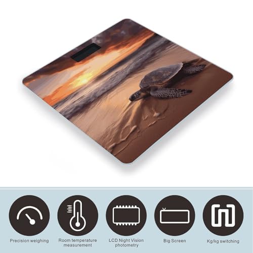 Balanza Digital de Baño Sea Turtle Sunset de Plataforma Amplia miniatura 3
