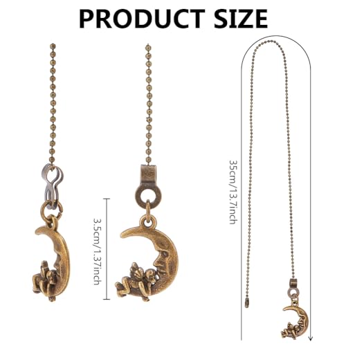 Image of 7pcs Ceiling Fan Pull Chain 7 Styles Moon Sun Decorative Totem 14 Inches Fan Pull Chain Pendant Extension Lighting Fan Beaded Ball Fan Pull Chain Extender Ornament with Connector