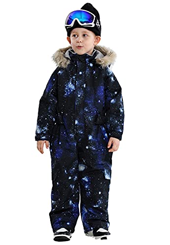 Image of Kids Girls Boys Waterproof Colorful One Piece Snowsuits Coveralls Ski Suits Jackets Winter Jumpsuits