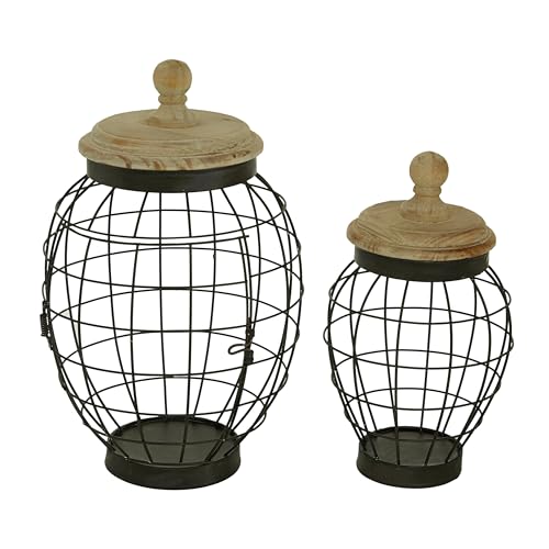 Deco 79 37883 Metal Living Room Decorative Jars Caged Style Decorative Container thumb #2
