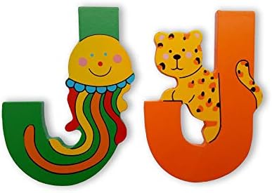 Vinsani® WOODEN JUNGLE ANIMAL ALPHABET LETTERS PERSONALISED BEDROOM WALL DOOR NAME (A)