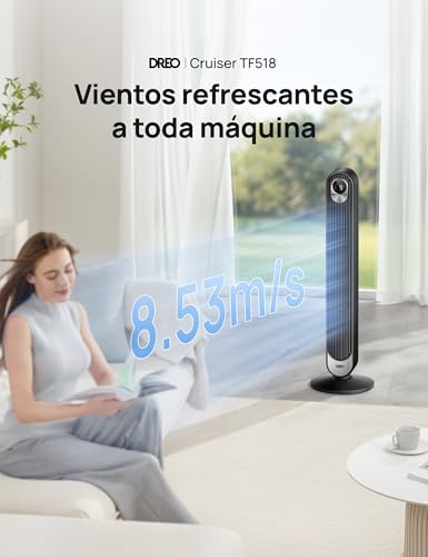 Miniatura 3 de Dreo Smart Wifi Ventilador De Torre Con Control Por Voz, Compatible Con Alexa, Mando A Distancia, Silencioso De 7,3 M S De Velocidad, Oscilante De 90 , 6 Velocidades, 4 Modos, Temporizador De 12h
