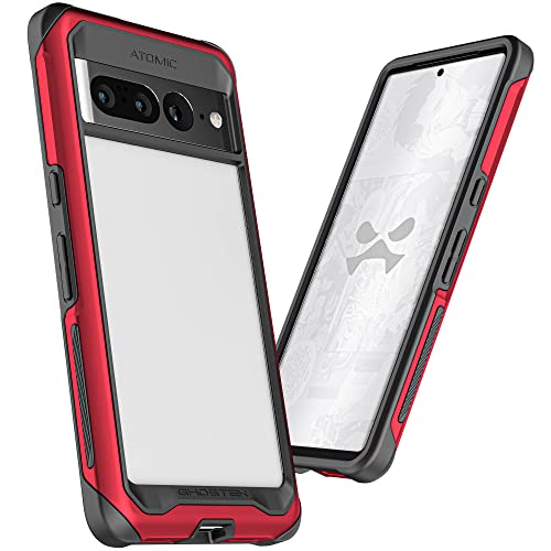 Ghostek Atomic Slim Clear Pixel 7 Case - Aluminum Metal Bumper, Rugged Shockproof Protection, 2022 Google Pixel 7 (6.3 Inch, Red) #TOP16