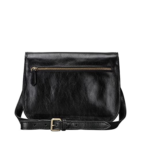 Maxwell Scott | Womens Quality Leather Medium Saddle Handbag Purse | The Medollam | Handmade In Italy | Night Black #TOP5