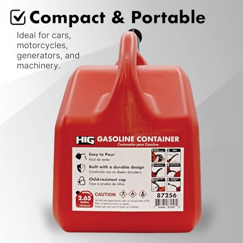 LAUCO Portable Marine Fuel Tank Caddy – 3 Gallon Gas & Diesel Container with Transfer Hose and Nozzle, Mobile Fuel Storage for Boats, Docks, Farm, Shop & Garage 87256