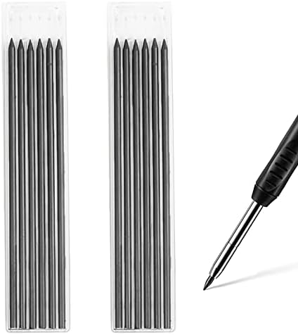 Carpenter Pencil Refills, 12Pcs Solid 2.8mm Mechanical Pencil Leads for Construction Pencil, Smooth & Long Lasting Carpenter Pencil Replacements for Woodworking Scriber Marking Architect Drawing