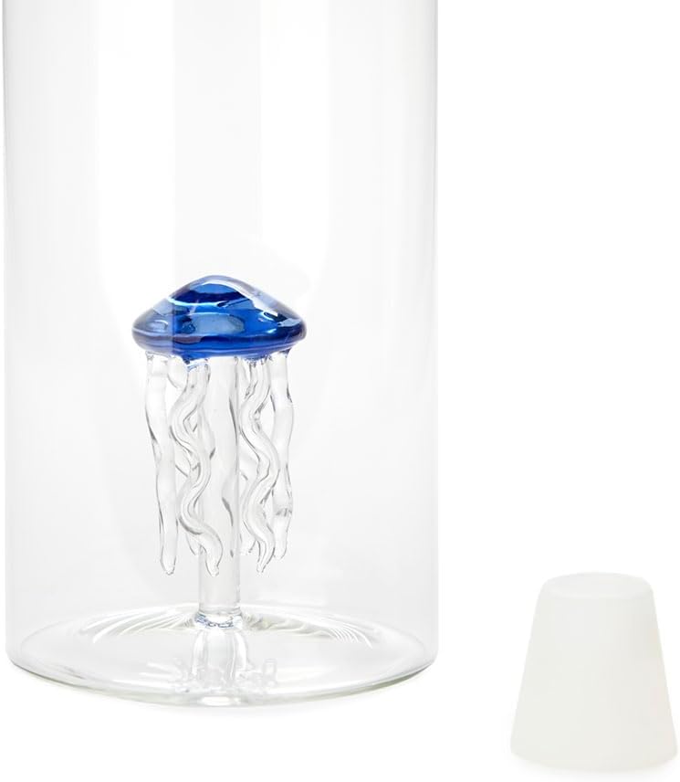 Balvi Atlantis Jelly Fish Glass Water Bottle for Cooling Water in Refrigerator