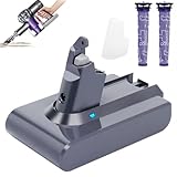 Lasica V6 Replacement Battery w/2 Filters, Compatible with Dyson V6 SV03 SV04 SV05 SV06 SV07 SV09 DC58 DC59 DC61 DC62 DC72 DC74 V6Animal, V6Absolute, V6Motorhead, V6Slim, V6 Vacuum Replacement Battery