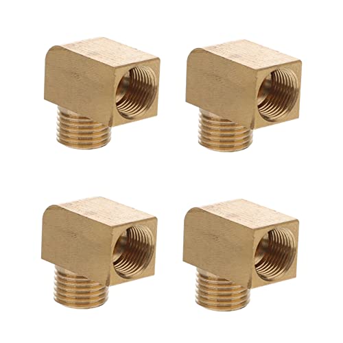 SWOOMEY 4Pcs Brass Elbow Connector Durable Thread Connectors for Oil Gas Pipeline Connection Easy Installation High Pressure Fittings Design