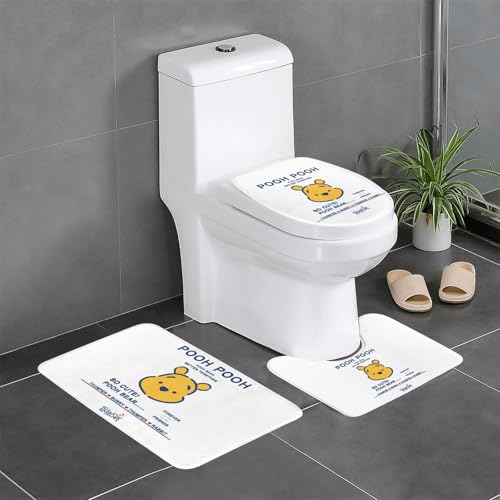 くまのプーさん (3) 3点セット トイレマット フタカバー 便座カバー 足元マット U型 O型 拭ける 滑り止め 通用型 吸水 洗える 速乾 浴室マットおしゃれ プレゼント 40x60cm Z193