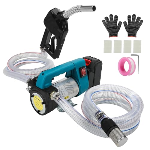 Dieselpumpe Akku 45L/Min, Kabellose Elektrische Dieselpumpe Kompatibel mit Makita 18V Akku, 260w Elektrische Kraftstoffpumpe Set, Tragbare Heizölpumpe, 2x 2 m Schlauch für Diesel Kerosin