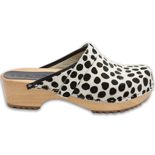 Image of Bjork Maja Wood Open Back Leather Clogs