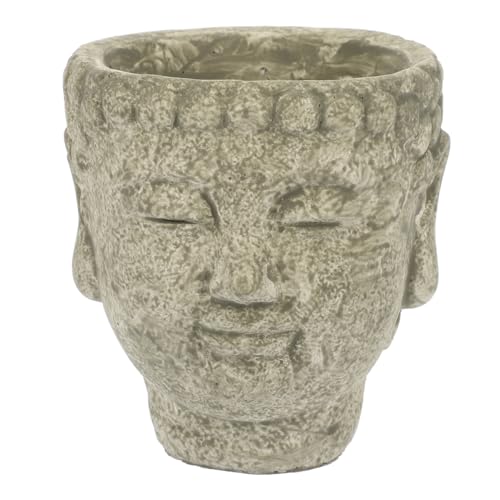 FUNOMOCYA Creative Buddha Cement Planter Decorative Succulent Plant with Buddha Statue Design for Indoor and Outdoor Use Unique for Home Decor
