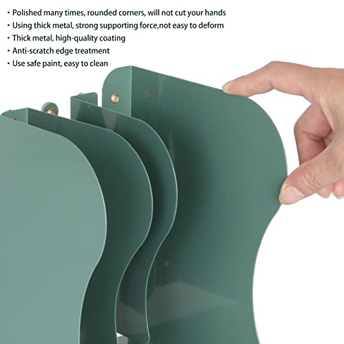 Adjustable Metal Bookends Heavy Duty for Shelves, 2 Dividers, Anti-Slip Design Expandable Book Ends for Desk, Office(Dark Green, 19 inches Max) - Image 5