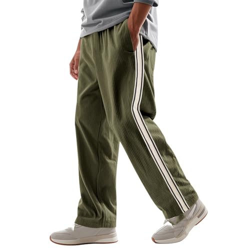 Pantalon Pana, Ropa Deporte Hombre Pantalon Jogger Anchos Verde Militar Jogger Pana Running con Bolsillos Pantalón Hombre Pantalones Running Hombres Verde Militar L
