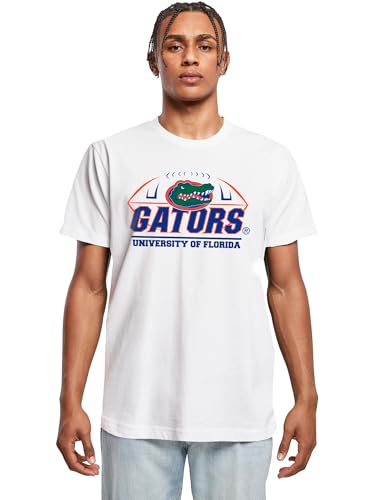 Mister Tee Men's T-Shirt Gators with Football Graphic Print Tee White XL