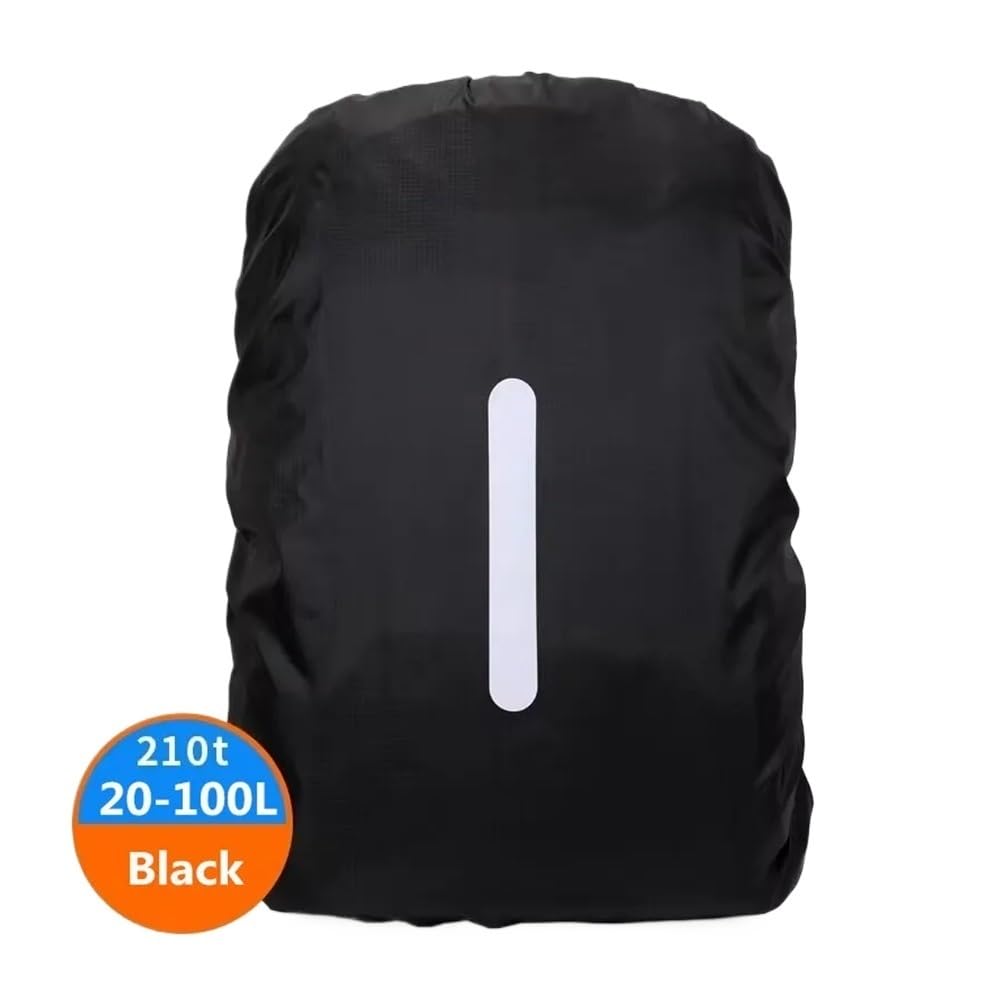 Funda reflectante impermeable para mochila de 20 a 100 L, para ciclismo nocturno, para exteriores, para camping, senderismo (negro, 35 L)