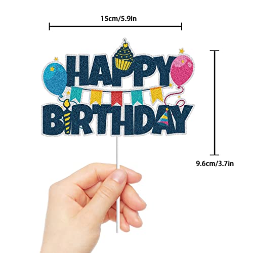 Happy Birthday Colorful Glitter Cake Topper Birthday Party Decorations Backdrop Large Happy Birthday It's My Birthday Party Indoor Outdoor Decorations Supplies #TOP1