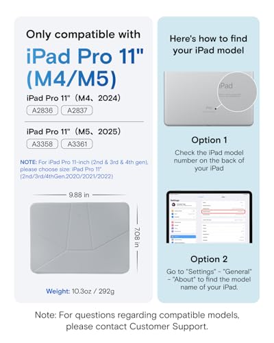 Image of MOFT Dynamic Folio for 11 Inch iPad Pro (M4), Slim Magnetic Tablet Case with Stand and Over 20 Viewing Angles, Auto Wake /Sleep Function - Cement