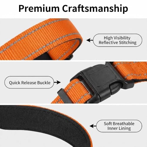 Collar reflectante para perro tamaño S color naranja miniatura 2