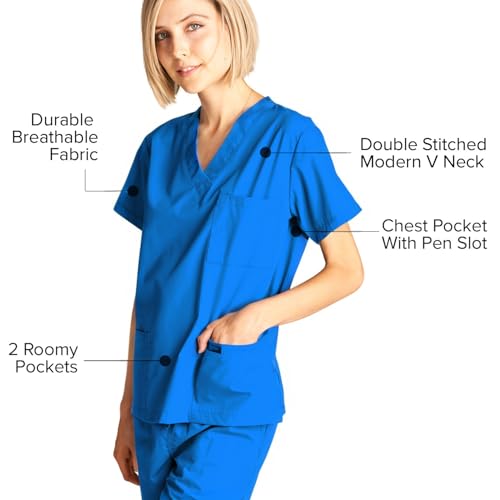 Image of Dagacci Scrubs Medical Uniform Women and Men Scrubs Shirts and Tops