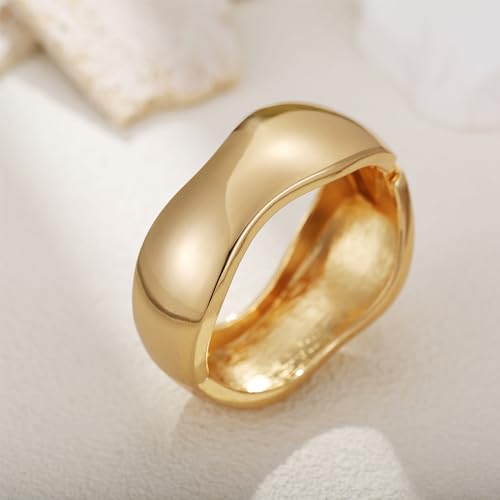 Chunky Gold/Silver Bangle Bracelets for Women Thick Arm Cuff Bangle Bracelet Wrist Wrap Bracelet Jewelry4