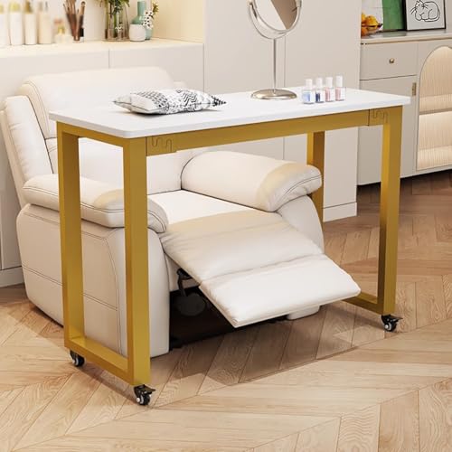 PA-DABAOO ローリングマニキュアテーブル、ユニバーサルホイール付きポータブルネイルデスク、単層ビューティーサロンワークステーション、プロフェッショナルネイルテクニシャンデスクワーク,B