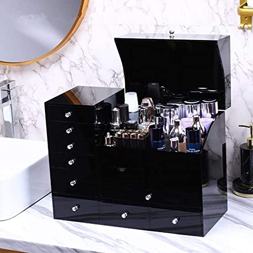 WOZUIMEI Caja de Joyería para Mujer Caja de Joyería Grande con Cajón Caja de Almacenamiento de Cosméticos Caja de Joyería Organizador Estuche de Viaje para Organizar Joyas