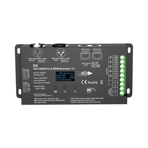 Décodeur DMX512 pour bande LED avec fréquence de contrôle PWM réglable
