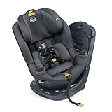Chicco Fit360 ClearTex Rotating Convertible Car Seat with 360 Degree Rotation for Rear-Facing and Forward-Facing, LeverLock Self-Tensioning Lock System | Carbon/Grey