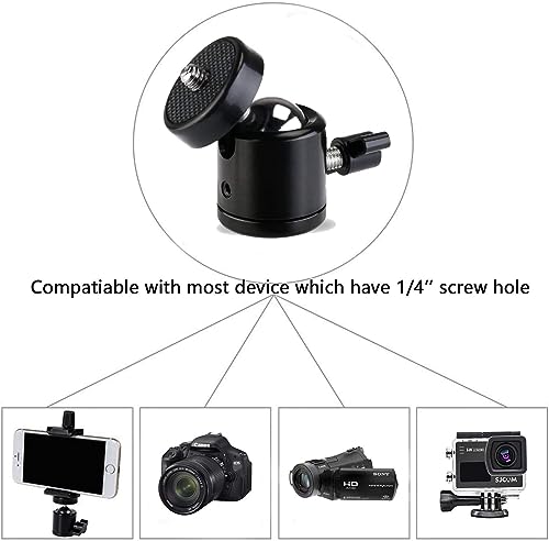 Image of Barbet Swivel Mini Ball Head 1 /4 inch Screw 360 Degree Aluminium Alloy Body Rotating Swivel Mini Tripod Ball Head with 1 /4 inch Screw Thread Base Mount for DSLR Camera Camcorder Accessories (Pack of 1)