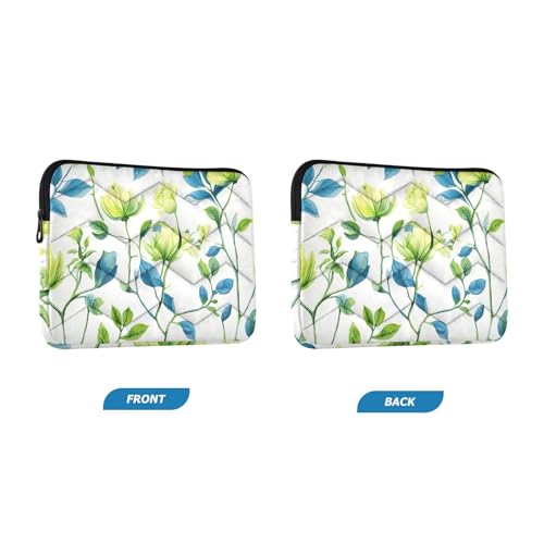 Funda para portátil 13-14 pulgadas con hojas verdes y azules miniatura 2