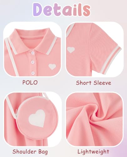 Move Dance Little Girls Sporty Dress Size 6-7 Pink Sundress with Bag - image 6