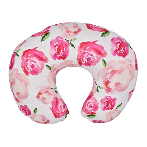 Image of Nursing Pillow Cover Slipcover, 100% Organic Cotton, Soft and Comfortable, Maternity Breastfeeding Newborn Infant Feeding Cushion Cover, Great Baby Shower Gifts (Pink)