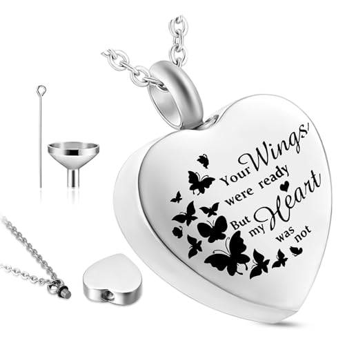QESSUVNC Asche-Halskette, Asche-Andenken, Medaillon-Halskette, Asche-Schmuck für Männer, Medaillon-Halskette für Damen, personalisierte Urnen-Halskette für Asche, Edelstahl, Feuerbestattungsschmuck QESSUVNC Asche-Halskette, Asche-Andenken, Medaillon-Halskette, Asche-Schmuck für Männer, Medaillon-Halskette für Damen, personalisierte Urnen-Halskette für Asche, Edelstahl, Feuerbestattungsschmuck
