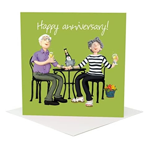 Bright Champagne Themed Anniversary Card by Holy Mackerel Cover