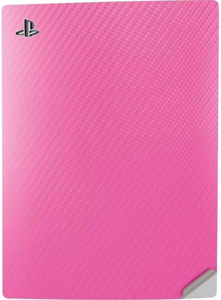 Skinit Decal Gaming Skin Compatible with PS5 Digital Edition Console - Pink Carbon Fiber Specialty Texture Material Design