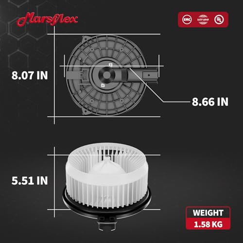 Image of Marsflex Front Blower Motor for 2003-2014 Honda Ridgeline Accord Acura TSX | Fit for 700003 Submodel: RT RTL RTS RTX SE DX EX EX-L, 2004 2005 2006 2007 2008 Automotive Replacement Blower Motor Fan 75735