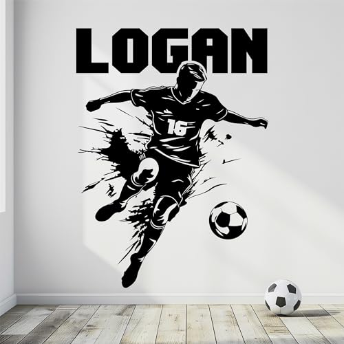 Custom Name Soccer Wall Decal - Large Player