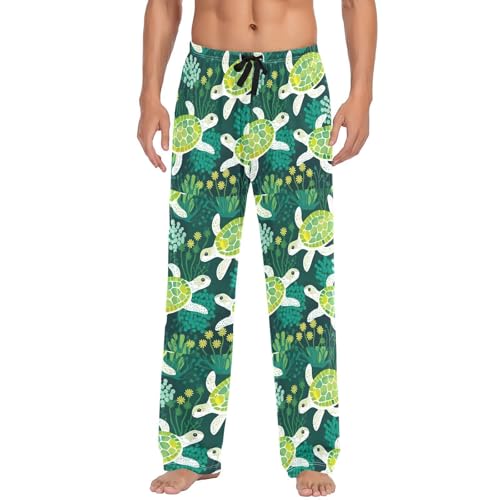 Turtles Men's Pajamas Pants Cotton Sleep Bottoms Pants Lounge Sleepwear - S2