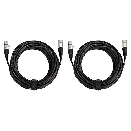 Amazon Basics 2-Pack XLR Male to Female Microphone Cable for Speaker or PA System, All Copper Conductors, 6MM PVC Jacket, 25 Foot, Black by Amazon Basics - Image 3