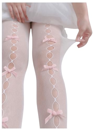 Women's 1 Pair Hollow Out Bow Sheer Stockings Cute Sweet Stretchy Tights Stocks2